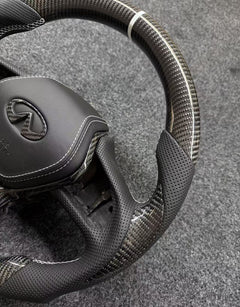 Carbon Fiber Steering Wheel For Infiniti Q50 Q60 QX50 QX55 W/Cover 2016-2024