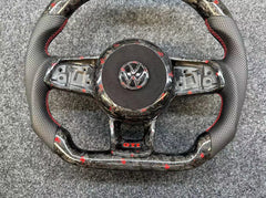 LED Forged Carbon Fiber Steering Wheel For VW MK7 MK 7.5 Golf GTI 2013-2020
