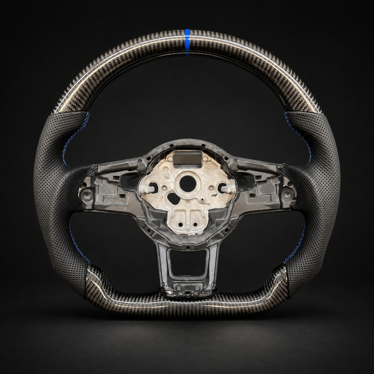 Carbon Fiber Steering Wheel For VW MK7 MK 7.5 Golf GTI 2013-2020 Blue Line