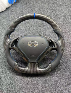 Carbon Fiber Steering Wheel For Infiniti G37 G35 2008-2013 with CF Trim &Cover