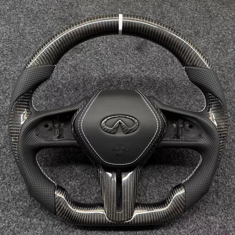 Carbon Fiber Steering Wheel For Infiniti Q50 Q60 QX50 QX55 W/Cover 2016-2024