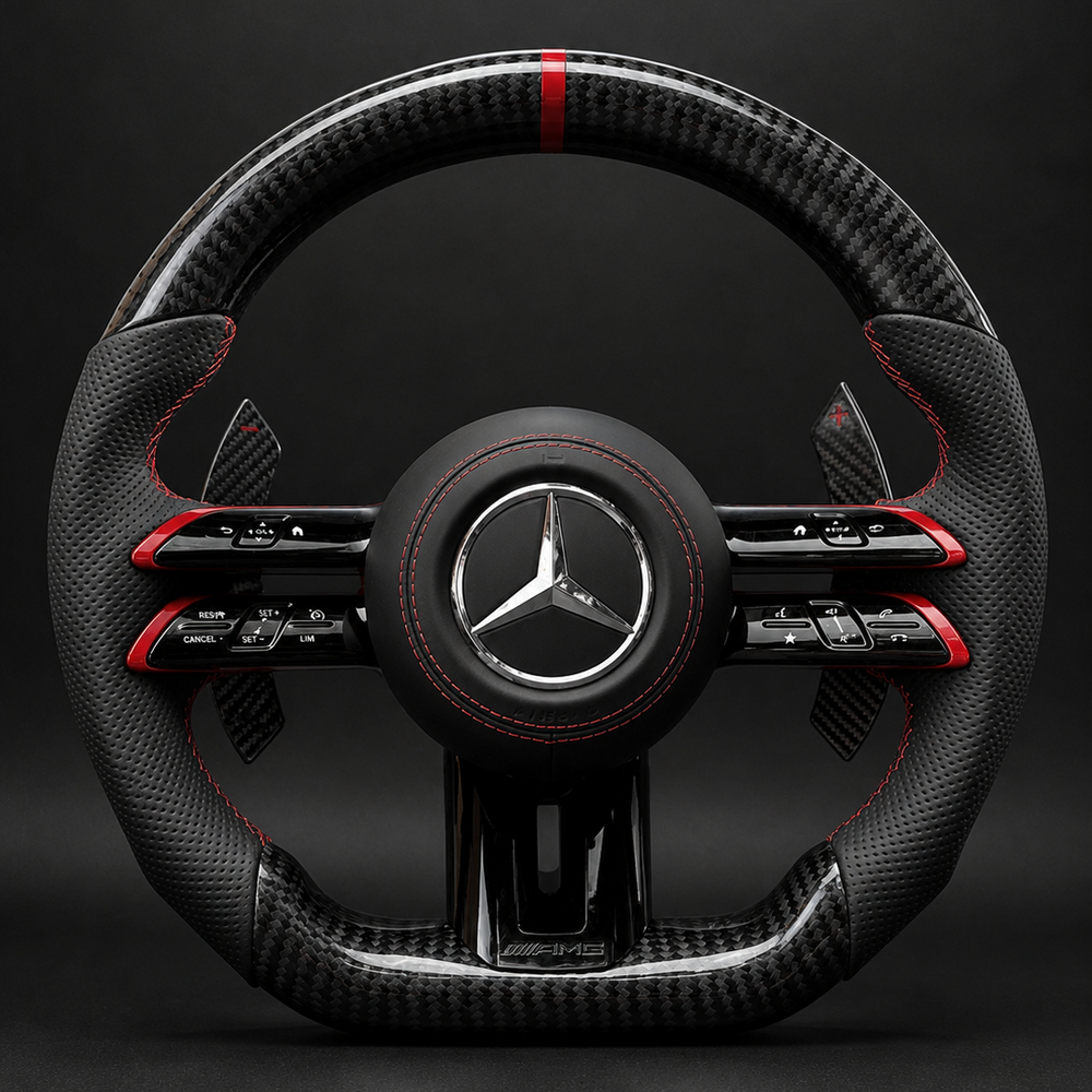 Carbon Fiber Steering Wheel for Mercedes-Benz AMG C Class W204 C63 C43 W212 W207 2012-2024