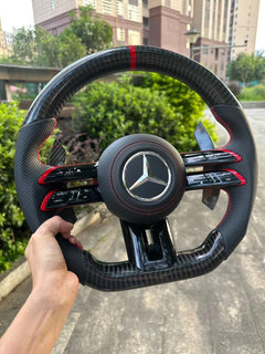 Carbon Fiber Steering Wheel for Mercedes-Benz AMG C Class W204 C63 C43 W212 W207 2012-2024