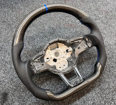 Carbon Fiber Steering Wheel For VW MK7 MK 7.5 Golf GTI 2013-2020 Blue Line