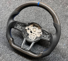 Carbon Fiber Steering Wheel For VW MK7 MK 7.5 Golf GTI 2013-2020 Blue Line
