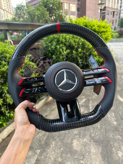 Carbon Fiber Steering Wheel for Mercedes-Benz AMG C Class W204 C63 C43 W212 W207 2012-2024