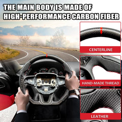 Carbon Fiber Steering Wheel for Dodge Charger Jeep Grand Cherokee (SXT/GT/RT/SRT) 2015-2020