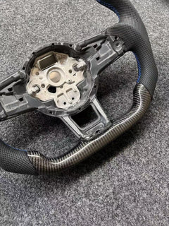 Carbon Fiber Steering Wheel For VW MK7 MK 7.5 Golf GTI 2013-2020 Blue Line