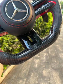 Carbon Fiber Steering Wheel for Mercedes-Benz AMG C Class W204 C63 C43 W212 W207 2012-2024