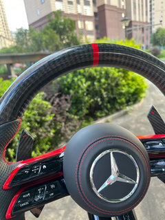 Carbon Fiber Steering Wheel for Mercedes-Benz AMG C Class W204 C63 C43 W212 W207 2012-2024