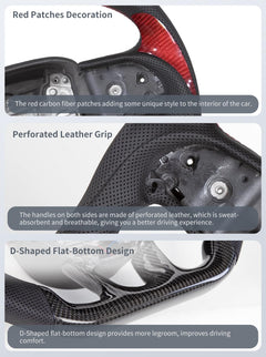 Carbon Fiber Steering Wheel for Dodge Charger Jeep Grand Cherokee (SXT/GT/RT/SRT) 2015-2020