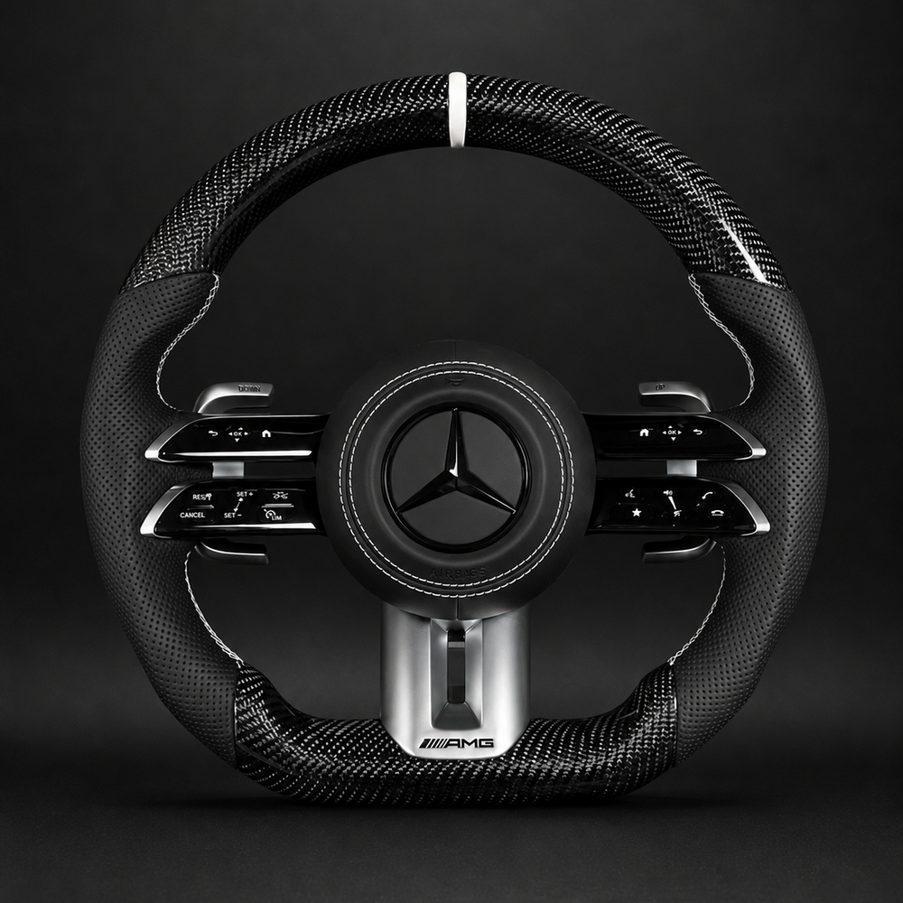 CARBON FIBER STEERING WHEEL For MERCEDES AMG G63 C63 E63 GT S63 CLS63 GLE 2008-2022