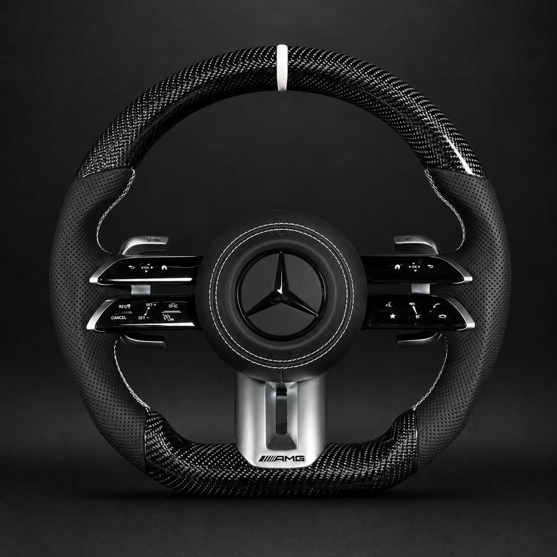 CARBON FIBER STEERING WHEEL For MERCEDES AMG G63 C63 E63 GT S63 CLS63 GLE 2008-2022