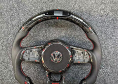 LED Forged Carbon Fiber Steering Wheel For VW MK7 MK 7.5 Golf GTI 2013-2020