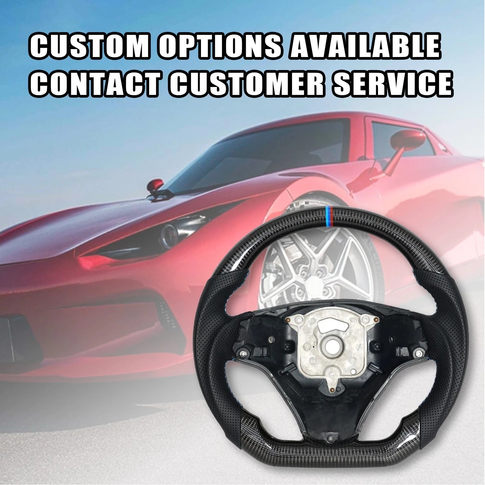 Carbon Fiber Perforated Leather Steering Wheel for BMW E90 E92 E93 M3 328i SSG